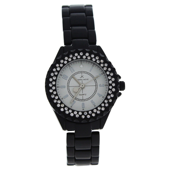 2033L-BS Black Stainless Steel Bracelet Watch by Kim & Jade for Women 1 Pc Watch - Picture 1 of 1